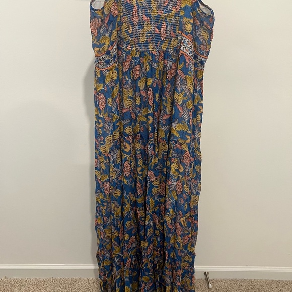 VERB BY PALLAVI SINGHEE / Powder Blue Printed Spaghetti Dress / Size 14 - Picture 6 of 7